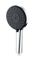 Pommeau de douche à main 3 fonctions, grand panneau, gris anthracite, en ABS, pour salle de bain, finition électrolytique