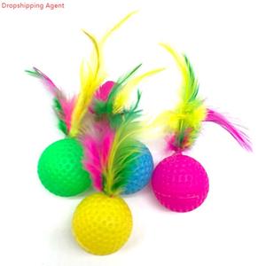 Agent de dropshipping, jouet pour chat de luxe respectueux de l'environnement, balle pour chat avec plume, jouet de golf pour animaux de compagnie - Product Image 1