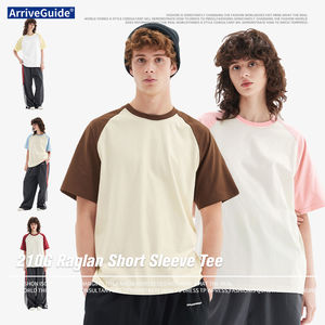 Hochwertige Blanko 210G 100% Baumwolle Gestrickte <span class=keywords><strong>Raglan</strong></span>-Ärmel Herren Freizeit-T-Shirts Auf Lager Unisex Sommer Bestseller T-Shirts - Product Image 3