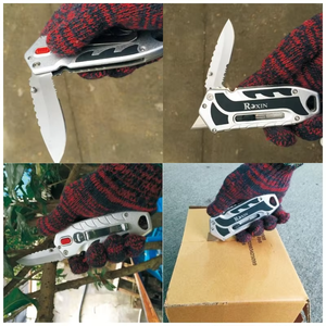 Dao đa năng gấp gọn, lưỡi thép carbon cao cấp, cán hợp kim kẽm, dao cắt thảm hai lưỡi - Product Image 6