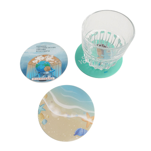 Custom Printed Round PVC Silicone Coaster Rubber Drink Mat Non Slip Heat Resistant Cup Pad for Coffee Tea Beer <b>Table</b> Protection - Product Image 2