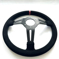 Volant de course simulé en cuir PU et alliage d'aluminium, style rallye JDM universel, pour configuration de jeu de simulation