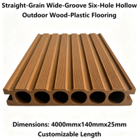 Planches de terrasse WPC écologiques pour extérieur, rainurées à 6 cavités, grain droit, large rainure 140mmx25mm, étanches, longueur et couleur personnalisables, pour jardin, vente en gros