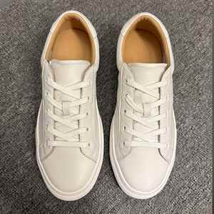 Zapatillas Casuales de Piel Genuina Blanca para Hombre, Hechas a Mano, con Cordones, Cómodas, Antideslizantes, Ligeras, con Entresuela de EVA y Suela de Goma, para Primavera - Product Image 3