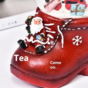 Scultura di Babbo Natale in Resina Dipinta Stile Europeo, Decorazione Creativa Ecologica per la Casa, Statuetta di Angelo, Modello Natalizio - Product Image 3