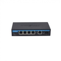 Switch PoE Gigabit 6 ports, 4 ports 802.3af/at 30W avec RJ45 et SFP Uplink pour caméras IP CCTV