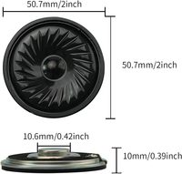 Small DIY MAGNETIC Audio Horn Speaker Audio Amplifier DIY Accessories 8Ohm/2W 50.7MM Diameter with 20CM Terminal Cable