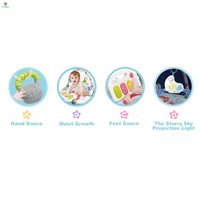 Tapis d'éveil musical pour bébé avec projection de lune et d'étoiles, veilleuse, piano à pieds, jouet éducatif portable et doux