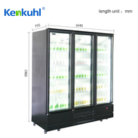 Refrigerador Vertical Comercial Kenkuhl con Puerta de Vidrio, Enfriador de Bebidas para Supermercado