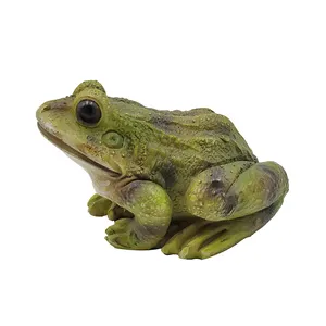 Wholesale polyresin animal statue frog figurines garden, life size realistic resin decoration green frog figurine$