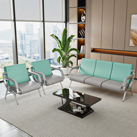 Chaises de salle d'attente luxueuses pour salon, 4 places, chaise d'attente pour hôpital et clinique, en cuir PU, mobilier de réception de bureau