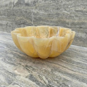 Bol de service moderne en marbre blanc, bol décoratif en pierre naturelle de qualité supérieure pour fruits, salades, en-cas, comptoir de cuisine à prix avantageux - Product Image 1