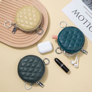 Mini Cartera Redonda de Cuero PU, Monedero Portátil para Mujer, Ligero, Impermeable, con Cierre - Product Image 5