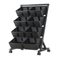 Chariot de cuisine roulant multifonctionnel et stable, organisateur de rangement polyvalent en plastique avec étagère métallique pour fruits et aliments – Vente chaude