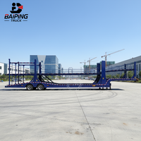 BAIPING Chine Trade Semi-remorque porte-voitures double pont économique 2 essieux 8 positions Construction en acier