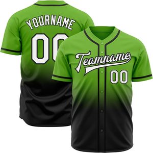 Camiseta de Béisbol Personalizada con Degradado, Unisex, Absorbente de Humedad, Nombre del Equipo Sublimado, Número y Nombre Cosidos, Uniforme Deportivo - Product Image 1