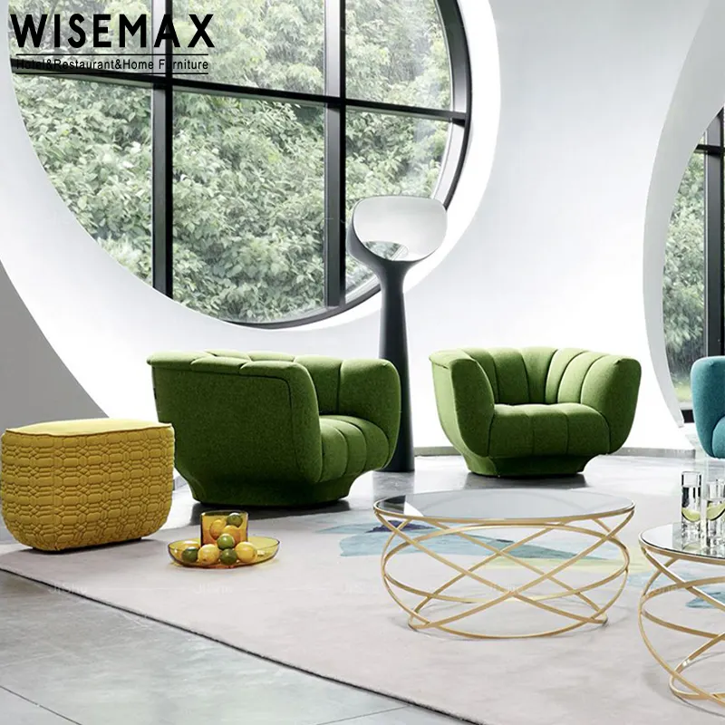 WISEMAX MÖBEL Einfache elegante Großhandel Hotellobby 3 Sitz Wohnzimmer grün Stoff Sofa für zu Hause Wohnzimmer Möbel