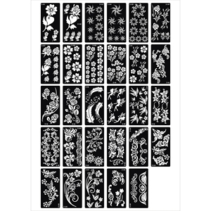 Plantilla Adhesiva Reutilizable Personalizada para Tatuajes Temporales de Henna <span class=keywords><strong>Mandala</strong></span>, para Arte Corporal Pintado a Mano, Tatuajes con Spray de Jugo para Dedos - Product Image 1