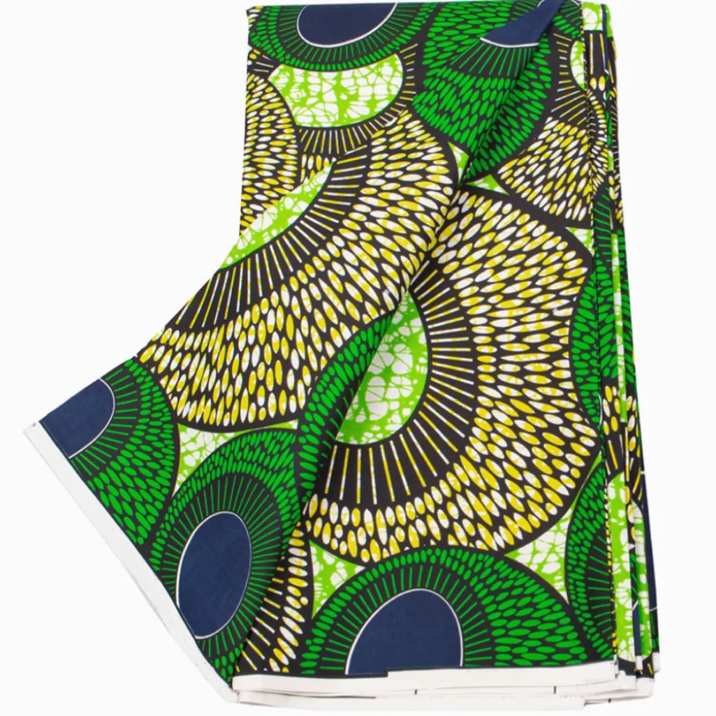 قماش مموج ملون أفريقي من البوليستر 100% للملابس التقليدية بسعر زهيد