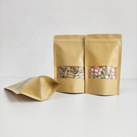 Sac de sacs 20x30cm à emballage écologique à fermeture éclair à prix attractif Pochette debout en papier kraft avec fenêtre