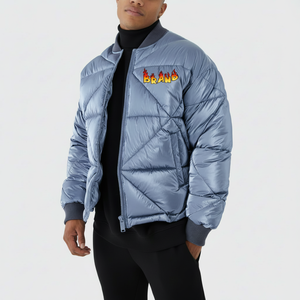 2025 Venta al por mayor de moda de plumón de ganso brillante abrigos de burbujas con capucha para hombres Puffer logotipo personalizado chaquetas de burbujas - Product Image 1