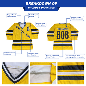 Maglia da Hockey su Ghiaccio Reversibile Confortevole con Stampa Sublimatica, Modello Cucito, Taglia 7XL, Direttamente dalla Fabbrica - Product Image 5