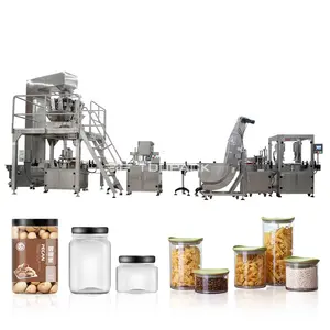 Full-automatic High Speed Fruit Vegetable Food Can Jar Canned Tuna Chunk Bottle Capping filling Machine