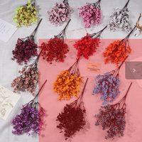 Buket Gypsophila Buatan Tangan, Tangkai Bunga Baby Breath Palsu Multiwarna untuk Dekorasi Meja Pernikahan, Pesta Rumah