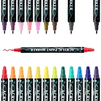 12 Pastel Dual Dot Tip Coloriage Adulte Double Tête Coloré Acrylique Peinture Marqueur Stylo Ensemble Avec Pointe Extra Fine