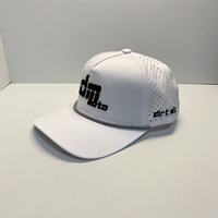 Custom 5 6 Panel Rubber PVC Logo Waterproof Baseball Cap Laser Cut Hole Perforated Caps Performance Sports Golf Hats Trucker Cap