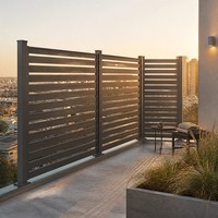 Panneau de clôture en aluminium à lattes horizontales modernes, balustrade, panneau de clôture pour la protection de l'intimité, revêtement en poudre anti-âge pour balcon, terrasse, jardin