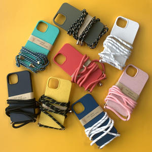 Écologique biodégradable pratique <span class=keywords><strong>collier</strong></span> compostable paille de blé téléphone étui avec chaîne <span class=keywords><strong>collier</strong></span> avec sangle cordon pour <span class=keywords><strong>iphone</strong></span> 15 - Product Image 4