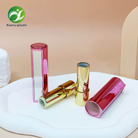 Nouveau tube à lèvres ABS à couvercle rabattable, design unique, rose brillant, rond, 50g, emballage cosmétique pour gloss à lèvres, conteneur de maquillage