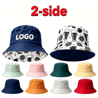 Op maat gemaakte logo borduurwerk bucket hats dubbelzijdig bedrukt reversibele vissershoed unisex outdoor Panama bob wandelhoed zonnehoed gorras