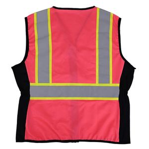 Gilet de sécurité de chantier pour femmes ULTAC, rose, logo OEM, tissu en maille, bande réfléchissante, niveau de protection <span class=keywords><strong>D</strong></span>, coupe régulière - Product Image 2