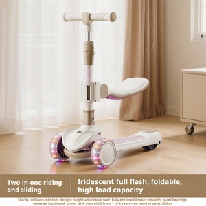 Trottinette pliable 3-en-1 <span class=keywords><strong>pour</strong></span> enfants avec roues LED clignotantes, siège réglable, jouet robuste <span class=keywords><strong>pour</strong></span> enfants <span class=keywords><strong>pour</strong></span> jouer en extérieur - Product Image 5