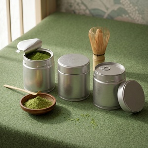 Lata de Matcha con Logotipo Personalizado, Lata de Hojalata de Grado Alimenticio, Recipiente Metálico para Té Verde en Polvo con Tapa Hermética - Product Image 4