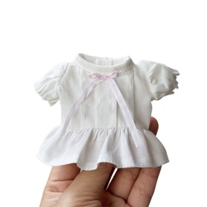 Robe de poupée blanche de style français pour tenues Zsiga de 10 cm, mini-vêtements <span class=keywords><strong>en</strong></span> dentelle pour poupée 1/6 BJD Kitty Plush Potato - Product Image 5