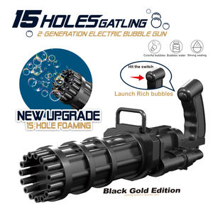 Anak-anak baru Upgrade 15 lubang listrik pistol gelembung musim panas luar ruangan menyenangkan 2-generasi Gatling dengan bahan plastik - Product Image 3