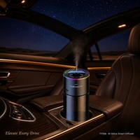 Diffuseur d'arômes intelligent pour voiture YUEHANGTC AI Voice, 180 ml, 3 modes de diffusion, rechargeable par USB, anneau LED RVB, automatique