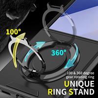 Coque de téléphone antichoc robuste en PC et TPU avec anneau magnétique, support et protection d'écran, compatible avec le support de voiture à ventouse pour Z Flip 6 7 8