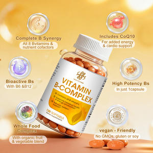 Capsules de complexe de <span class=keywords><strong>vitamine</strong></span> B <span class=keywords><strong>pour</strong></span> adultes, 120 unités - Aide à soulager <span class=keywords><strong>la</strong></span> <span class=keywords><strong>fatigue</strong></span>, améliore <span class=keywords><strong>la</strong></span> digestion, réduit <span class=keywords><strong>le</strong></span> <span class=keywords><strong>stress</strong></span>, soutient l'humeur, complément immunitaire - Product Image 2