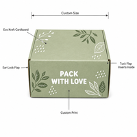 Coffret Cadeau Écologique Personnalisé Vert Sauge – Boîte d'Expédition avec Message d'Amour – Vente en Gros Direct Usine