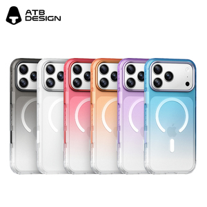 Étui de téléphone magnétique transparent orange dégradé ATB pour la série 18, anti-rayures, aimant puissant N52, protection mobile - Product Image 2