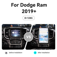 14.4 pouces Android 8 + 128GB pour Dodge RAM 2019-2022 Carplay Tesla Style voiture GPS Navigation lecteur multimédia Radio bande Headunit