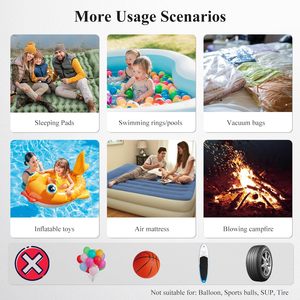 ปั๊มลมขนาดเล็กสำหรับสิ่งของเป่าลม พร้อมไฟแคมป์ปิ้งสำหรับถุงสูญญากาศ ห่วงยางเป่าลม แผ่นรองนอนแคมป์ปิ้ง และของเล่น - Product Image 5