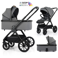 Poussette Bébé 3-en-1 Multifonction avec Siège Réversible, Inclinaison Multi-Positions, Pliage Compact, Nacelle et Landau pour Nouveau-né – Vente en Gros