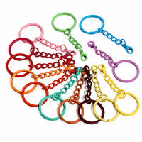 Porte-clés anneaux fendus couleur bonbon avec mousqueton en gros pour loisirs créatifs, breloques de sac, accessoires de porte-clés, breloques de sac à main