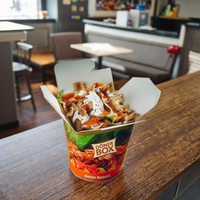 Boîte à bento jetable biodégradable imprimée sur mesure pour le déjeuner de restaurant Logo à emporter personnalisé pour les nouilles Sushi et le sucre