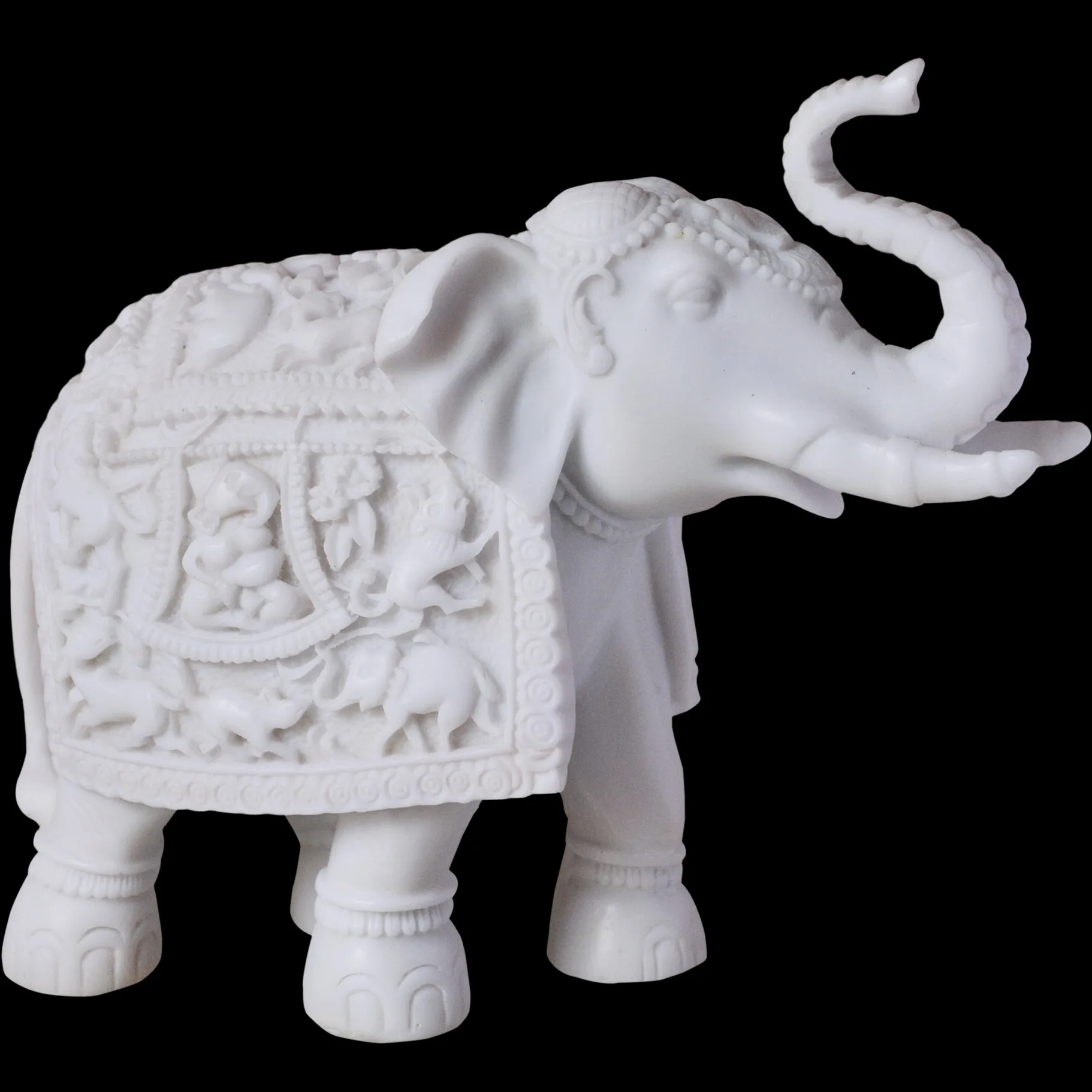 Fábrica de Alimentação Outdoor Handmade Branco Mármore elefante Escultura Mão Esculpida Estátua De Pedra Natural Bulk Produto